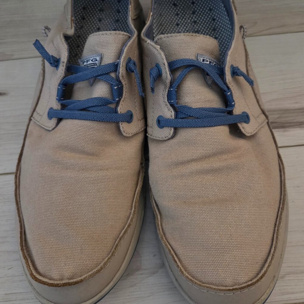 Columbia Bahama Vent Relaxed PFG Canvas Boat Shoes Tan Size 11